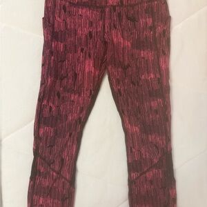 lululemon athletica Red and Black Leggings